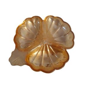 Jeanette Doric Marigold Carnival Glass Dish